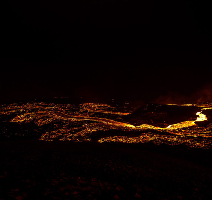 The lava flows like a river.