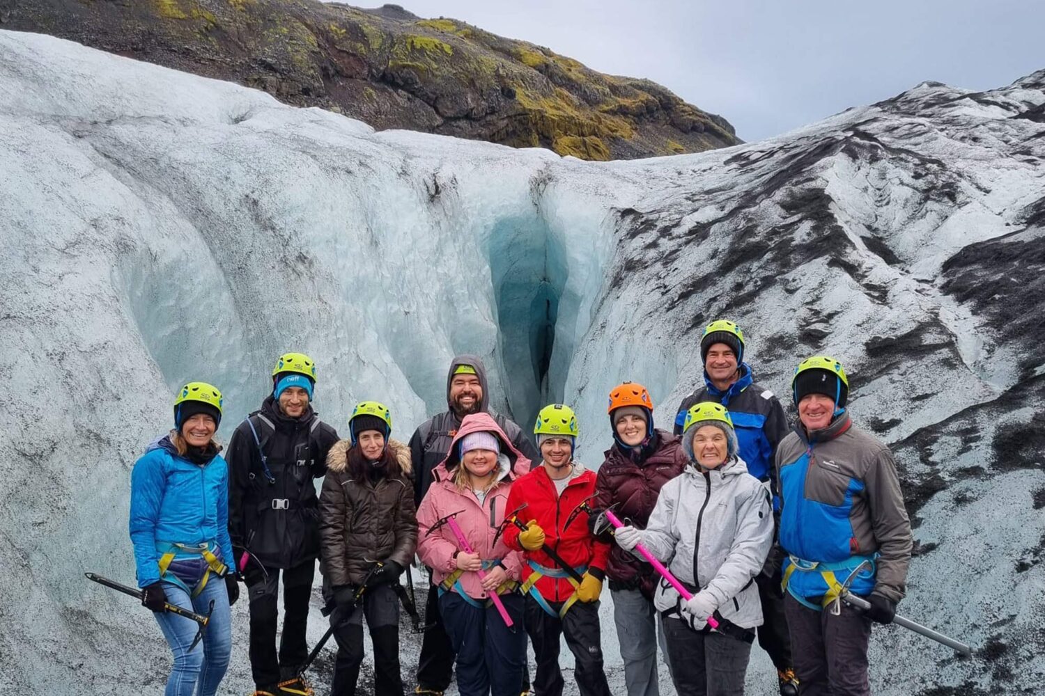 Group photo on the glacier